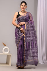 Exclusive hand Block Printed Kota Doria Saree (BFKS05)